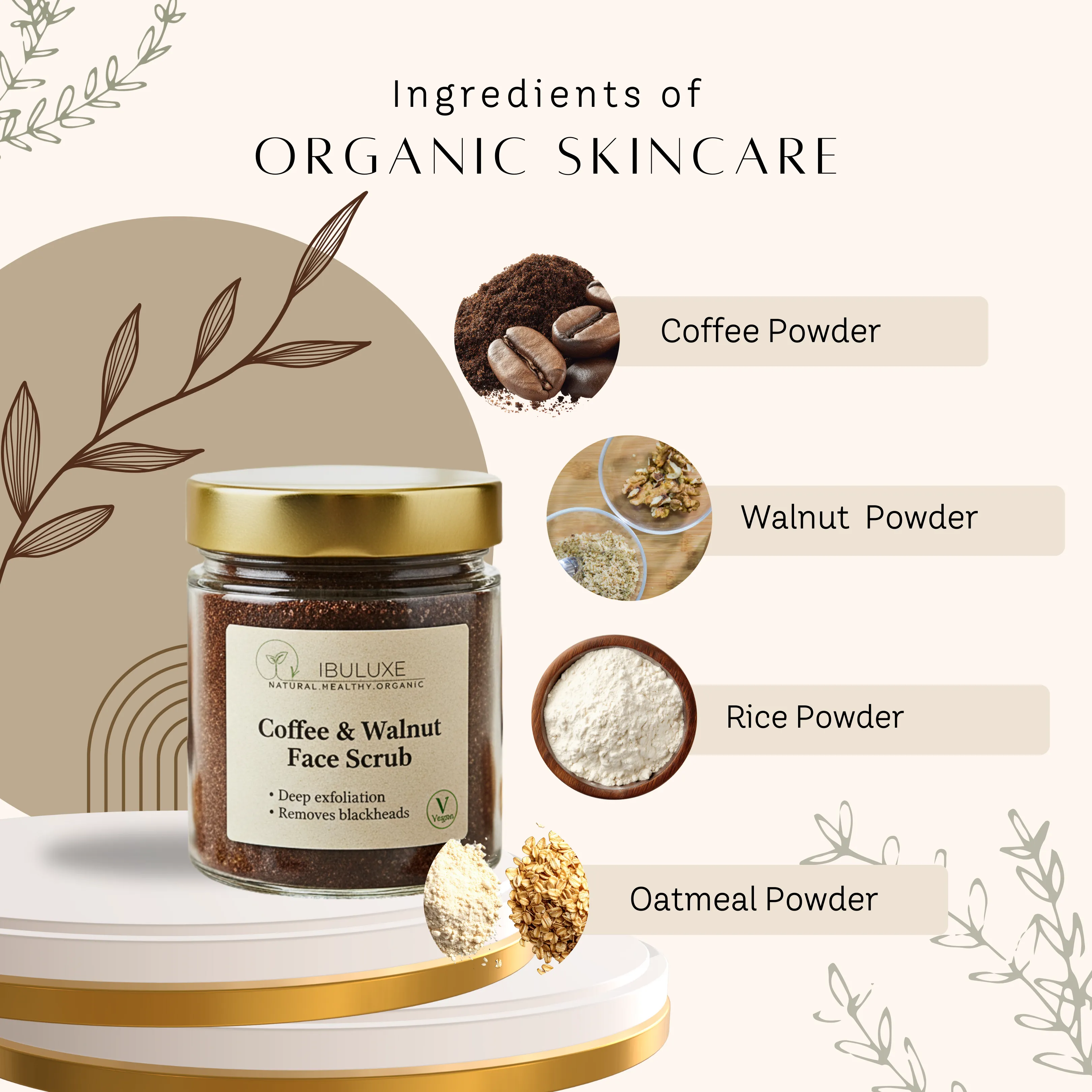 Coffee & walnut face scrub