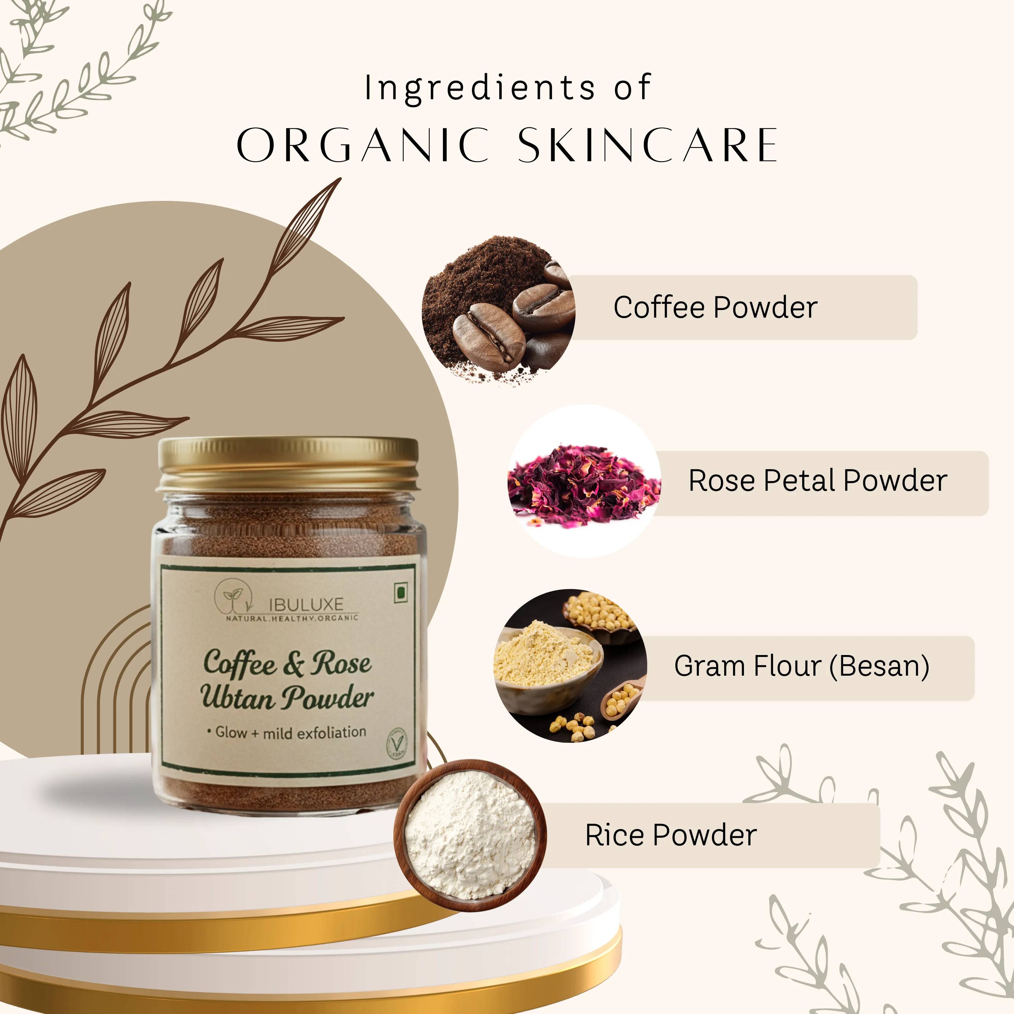 Coffee & rose ubtan powder